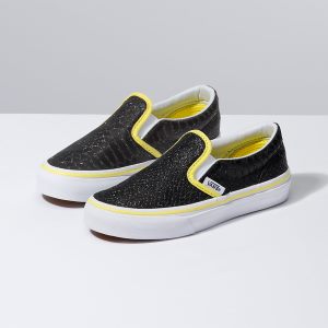 Vans Kiz Çocuk Kaykay Ayakkabısı Sparkle Snake Slip-On Siyah/Beyaz | 92342-547